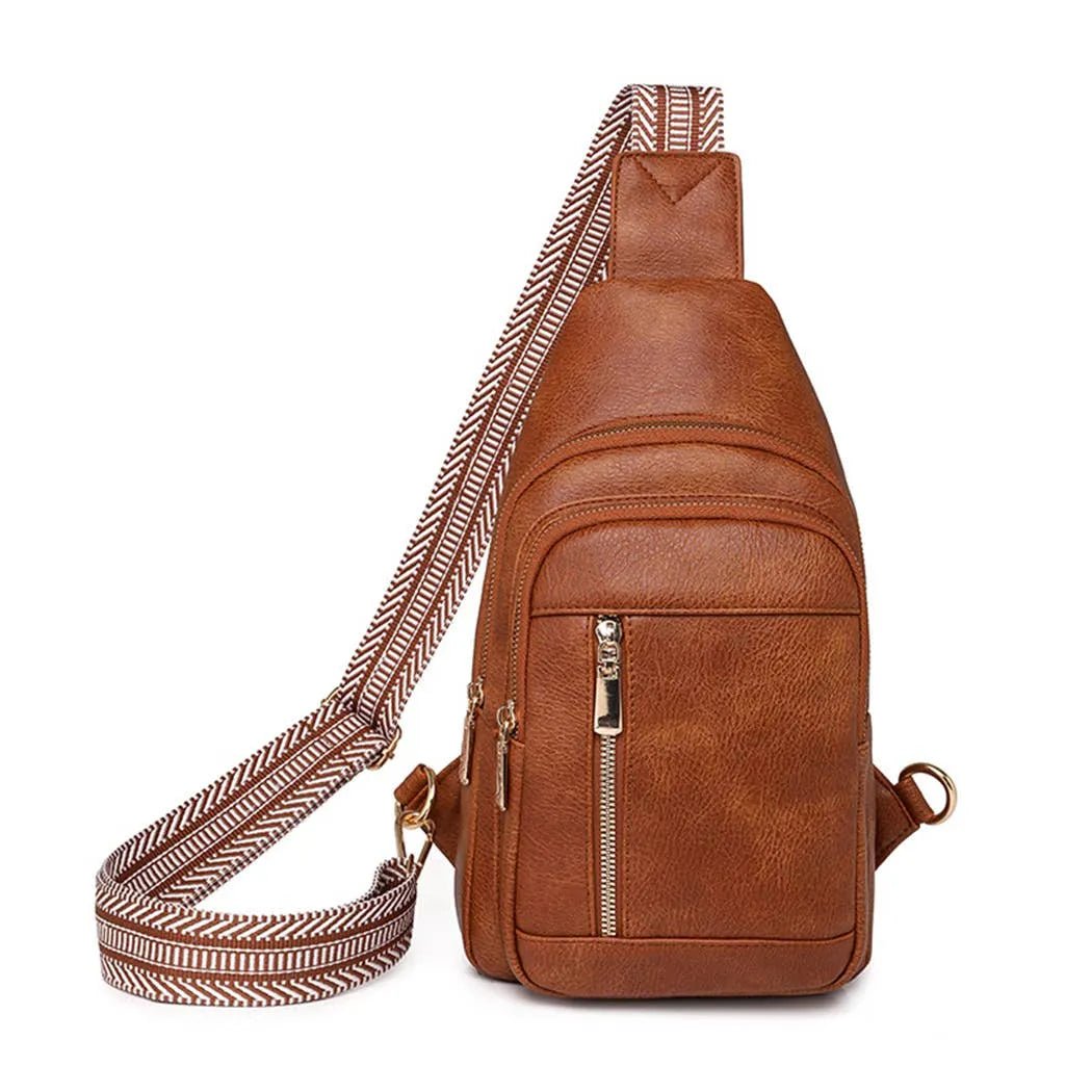 Stylish Retro Brown PU Crossbody Bag - Perfect with Leather & Cute Bags - Handbags - Clayton's Online Store