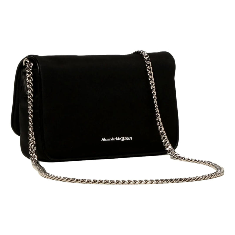 The Alexander McQueen Small Black Nylon Skull Shoulder Bag - Handbags - Clayton's Online Store