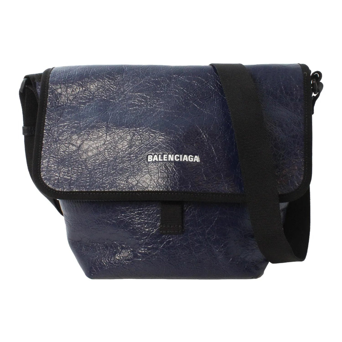 The Balenciaga Arena Blue Lambskin Leather Flap Messenger Bag - Handbags - Clayton's Online Store