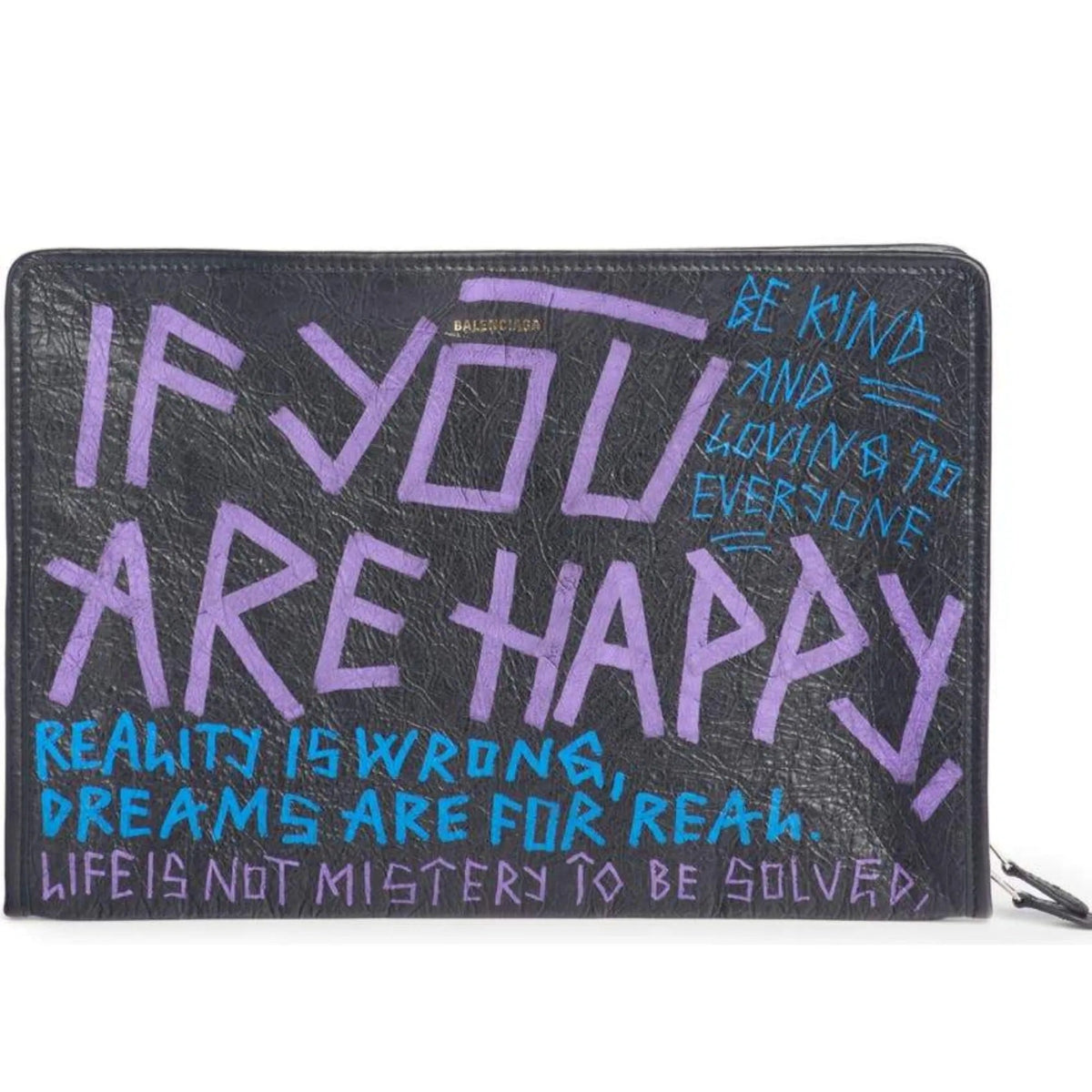 The Balenciaga Bazar Graffiti Leather Pouch - Handbags - Clayton's Online Store