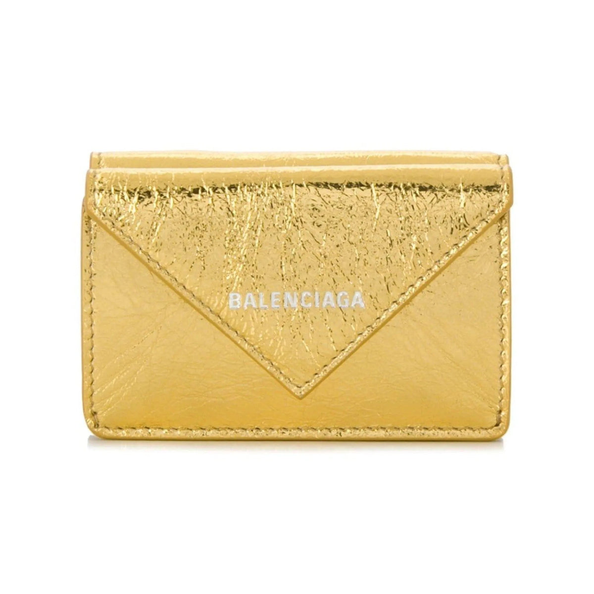 The Balenciaga Papier Gold Arena Lambskin Mini Trifold Wallet - Wallets - Clayton's Online Store