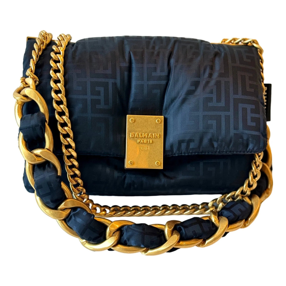 The Balmain 1945 Nylon Monogram Flap Crossbody Shoulder Bag - Handbags - Clayton's Online Store