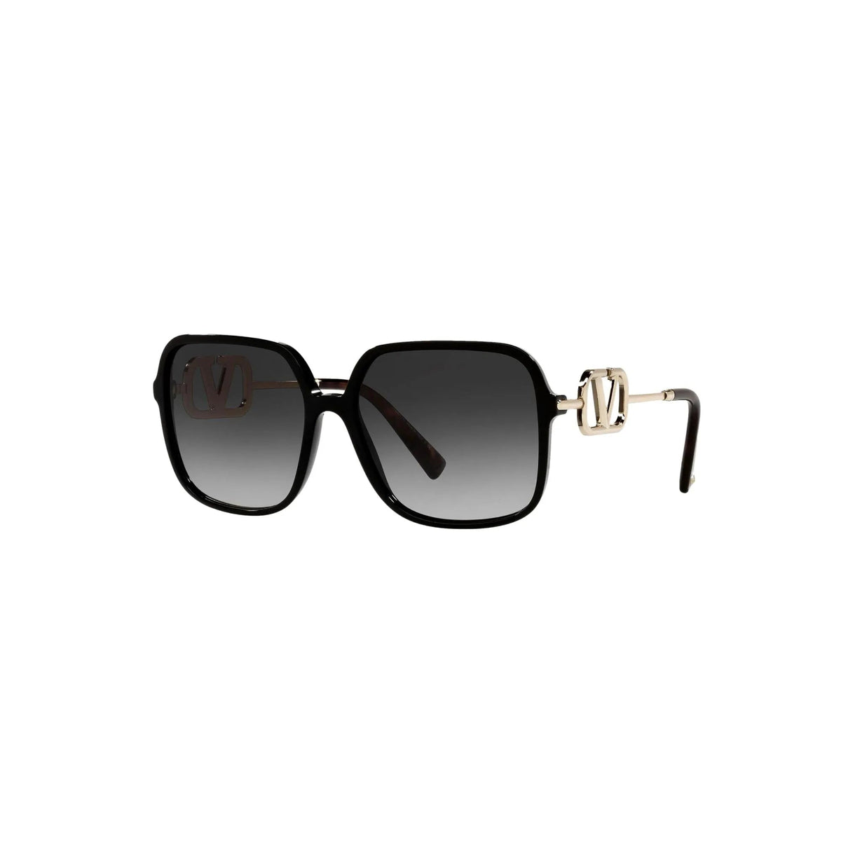 Valentino Garavani V Logo Gold Black Square Frame Sunglasses - Sunglasses - Clayton's Online Store