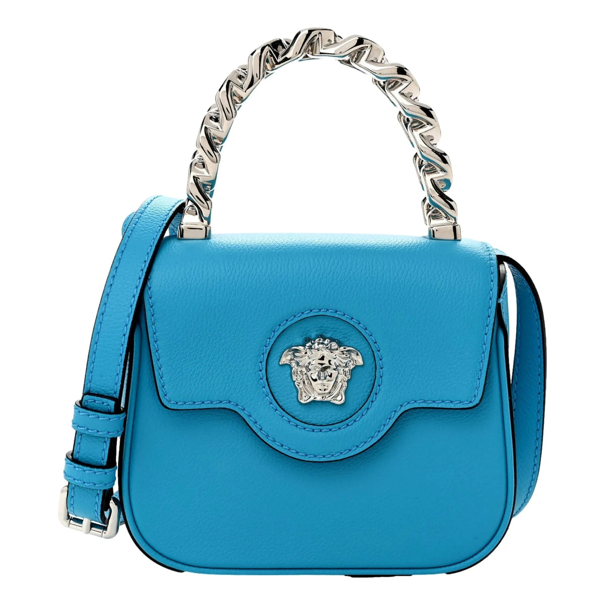 Versace Blue La Medusa Mini Top - Handle Bag - Handbags - Clayton's Online Store