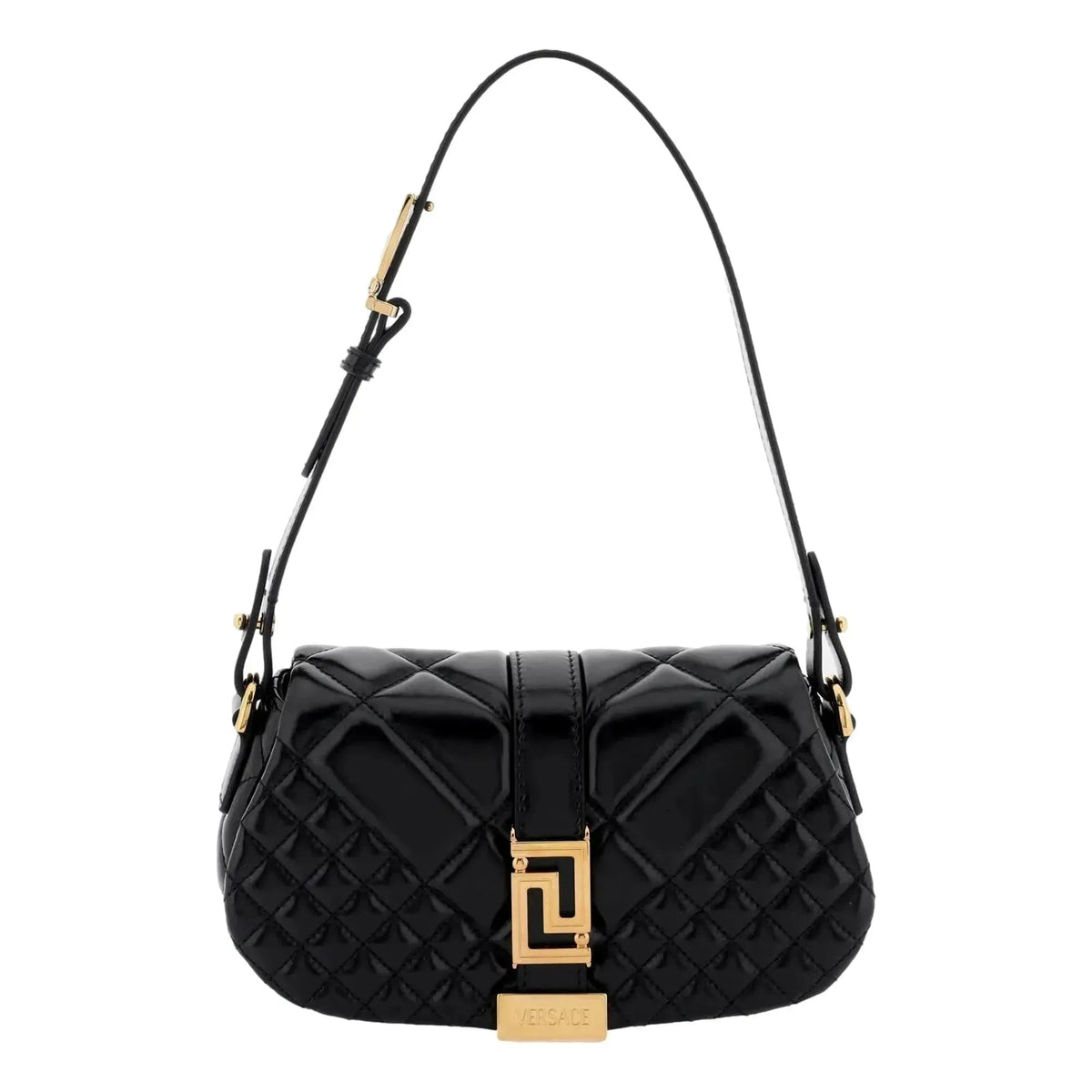 Versace Greca Goddess Black Quilted Leather Mini Bag - Handbags - Clayton's Online Store