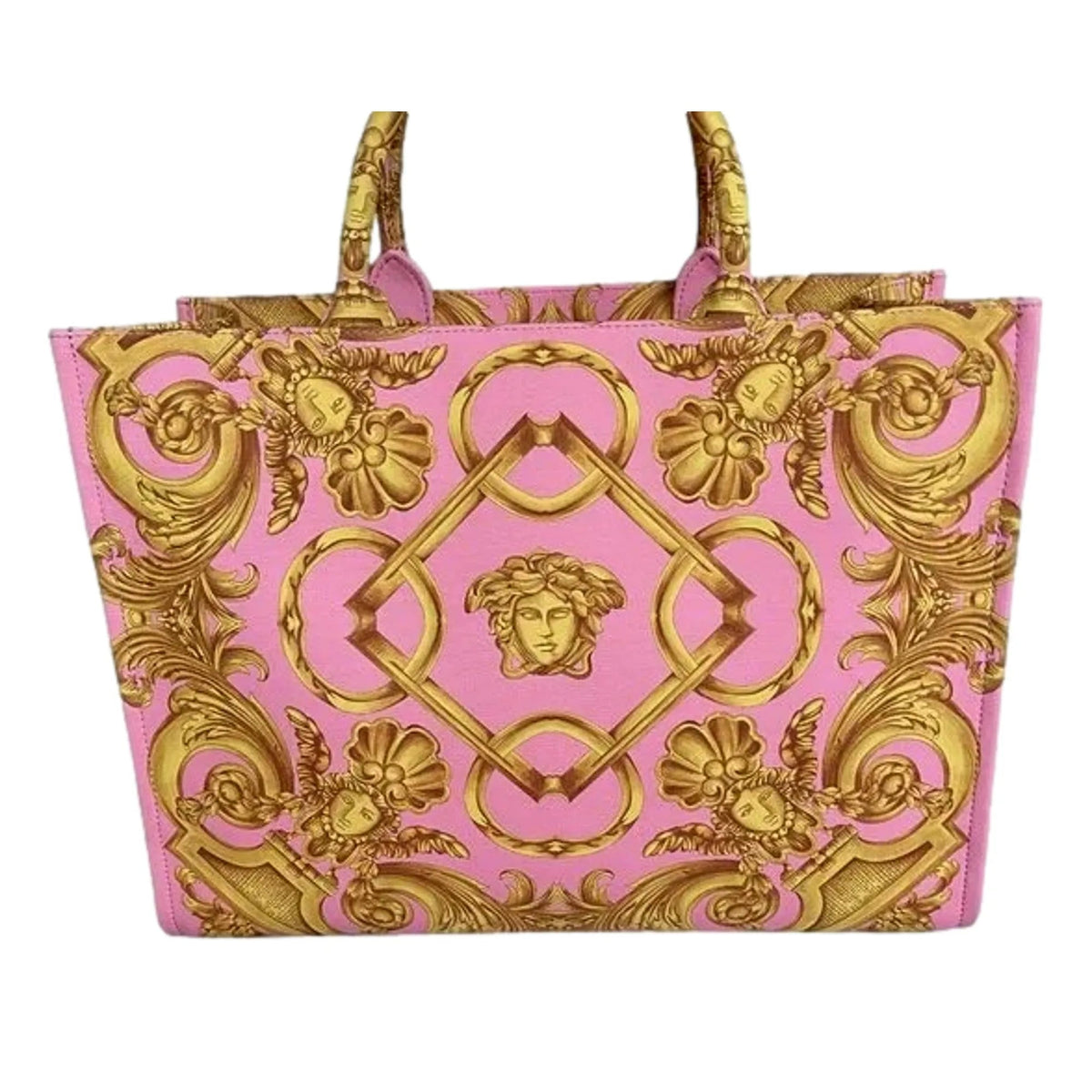 Versace Pastel Pink Signature Print Large Canvas Tote - Handbags - Clayton's Online Store