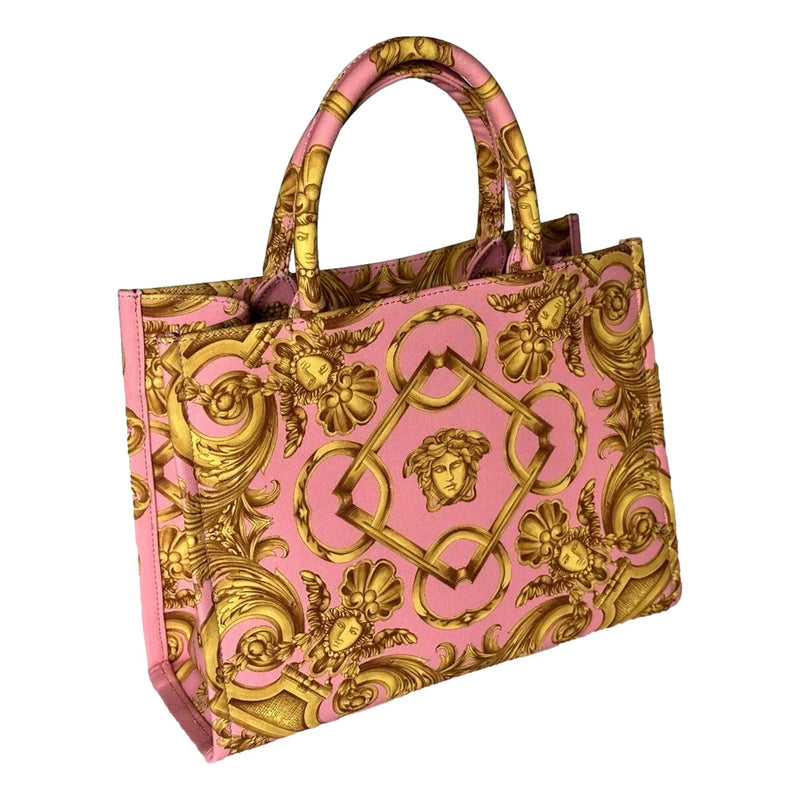 Versace Pastel Pink Signature Print Small Canvas Tote - Handbags - Clayton's Online Store